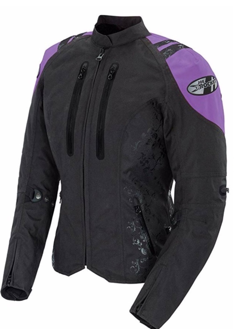 Joe Rocket Atomic 4.0 Black Purple Floral Armored Motorcycle Jacket Size Large